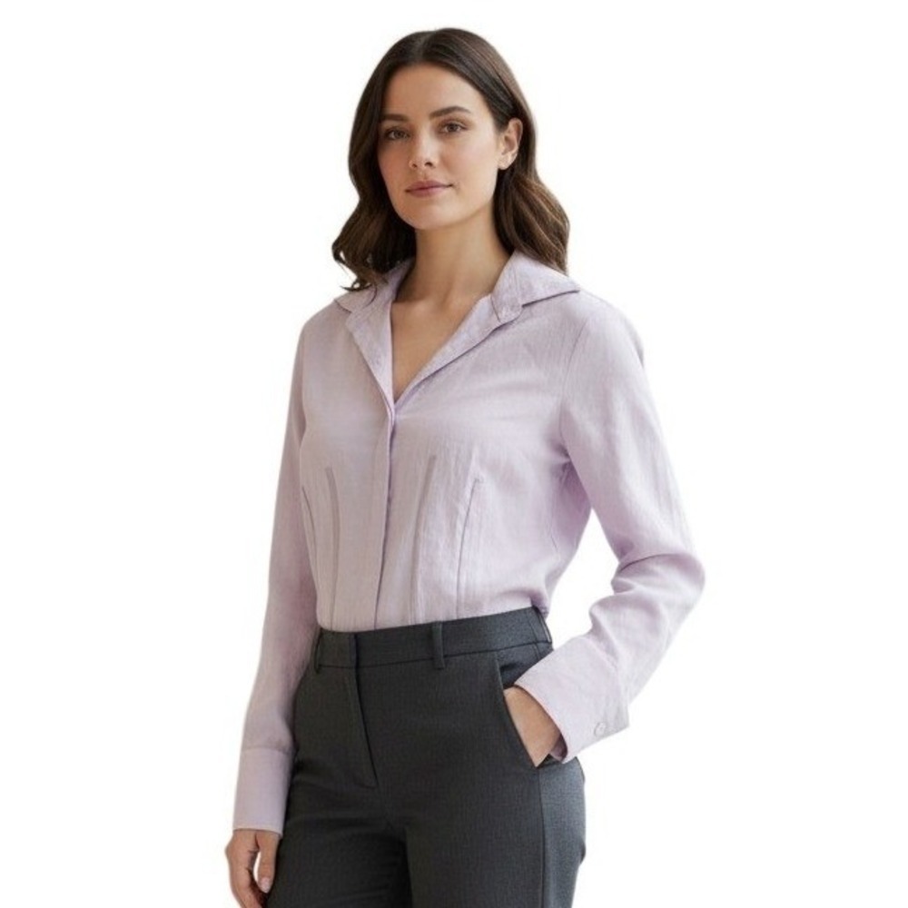 Ann Taylor Lavender Pintuck Button Down Blouse XS NWT Feminine Work Shirt